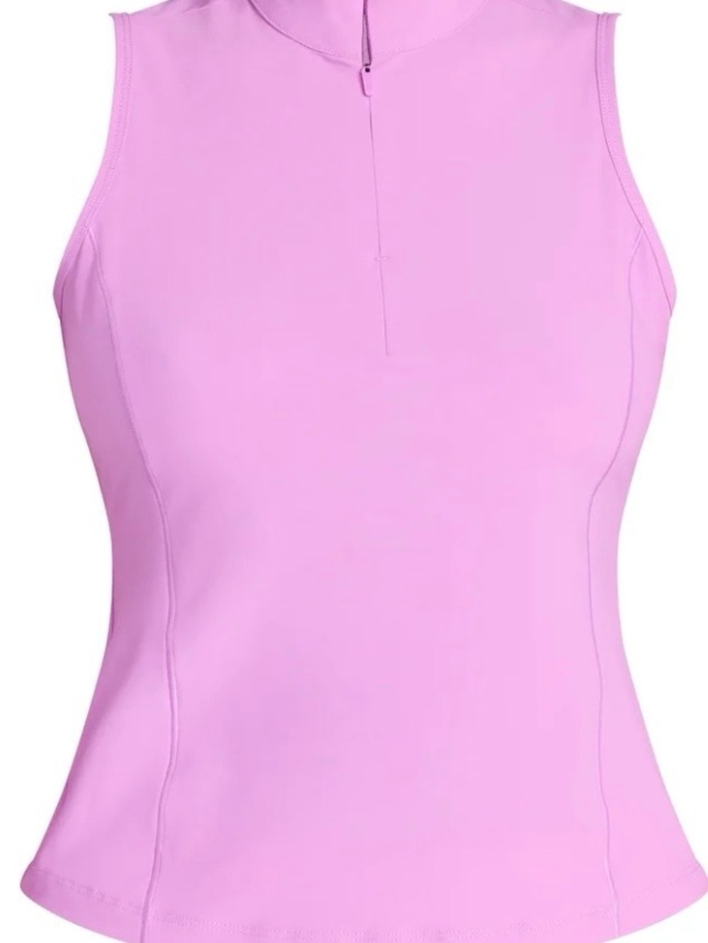 Sleeveless Zip-Front Athletic Shell in Light Pink